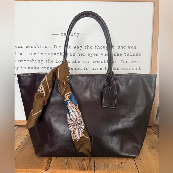 Dooney & Bourke Handbags - Dooney & Bourke T’Moro Brown Florentine Leather Tote